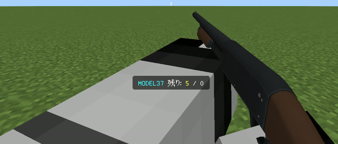 Model 37を持っているところ